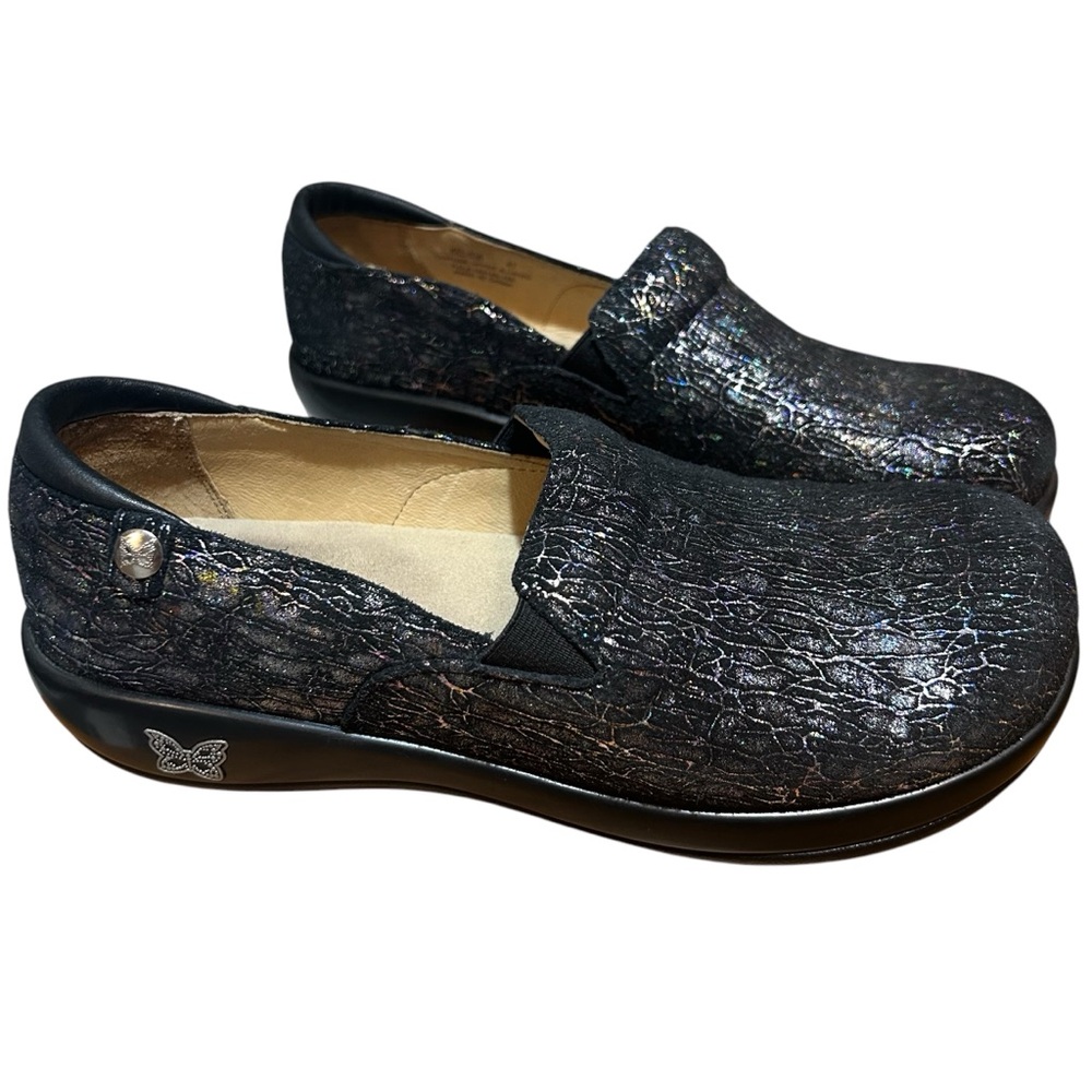 Alegria Keli Anti Slip Leather Clogs Slip On Totally Cellular Metallic 41/10.5 - Picture 4 of 12